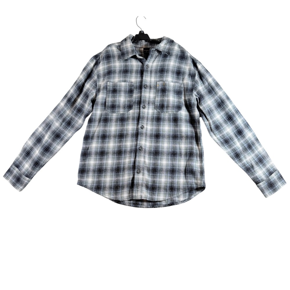 Brahma Men's Work Flannel Blue Plaid Shirt Size S 100% Cotton Long Sleeve NWT